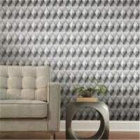 Roommates RMK11604RL Paragon Geometric Peel & Stick Wallpaper, Grey