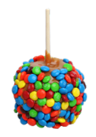 Affy Tapple Gormet M & M Cello-Wrapped Candy Apple Perspective: Main