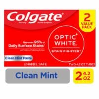 Colgate Optic White Stain Fighter Teeth Whitening Toothpaste Clean Mint Paste