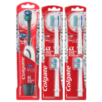 Colgate 360 Optic White Platinum Battery Powered Soft Toothbrush with Replacement Brush Heads