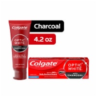 Colgate Optic White Whitening Toothpaste with Charcoal in Cool Mint Paste Perspective: Main