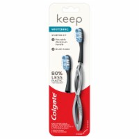 Colgate® Keep Manual Toothbrush Whitening Silver Starter Kit with 2 Replacement Brush Heads