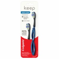 Colgate® Keep Manual Toothbrush Deep Clean Navy Starter Kit with 2 Replacement Brush Heads