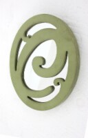 Cottage Style Artistic Letter C Patterned Green Wall Decor