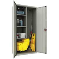 Lorell LLR00017 4 Shelf Steel Janitorial Cabinet, Putty