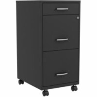 Lorell LYSVF318BMBK 18 in. Three-Drawer File Organize Cabinet, Black