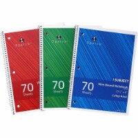 Sparco Products  College Ruled Wire-Bound Notebook - 3 Piece
