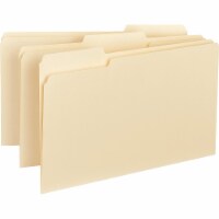 Business Source Interior File Folders 1/3 Cut Assorted Legal 100/BX Manila 43560
