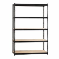Lorell Shelving 5-Shelf Steel 2300 lb Cap 48 x24 x72  Black 59699