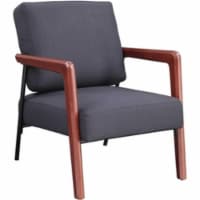 Lorell LLR67000 33.5 in. Fabric Back & Seat Rubber Wood Lounge Chair