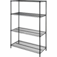 Lorell Starter Shelving Unit 4 Shelves/4Posts 48 x18 x72  BK 70061