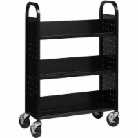Lorell Book Cart Single-sided 3 Slant Shelves 32 x14 x46  BK 99933