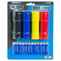 Dorcy® 4 Pack LED Flashlights - Black Blue Yellow Red, 4 pk