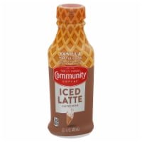 Community Coffee® Vanilla Waffle Cone Latte Iced Coffee Bottle Perspective: Main