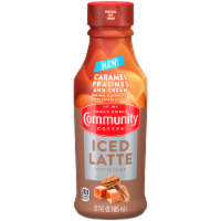 Community Coffee® Caramel Pralines and Cream Latte Iced Coffee Bottle Perspective: Main
