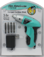 Her Hardware Compact Cordless Driver - Black/Turquoise Perspective: Main