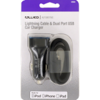 Allied Lightning Cable and Dual Port USB Car Charger