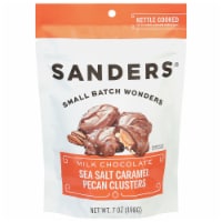 Sanders® Milk Chocolate Sea Salt Caramel Pecan Clusters Bag Perspective: Main