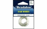 Ear Wire Beading Hoops Medium 25mm 14/Pkg-Silver-Plated & Nickel-Free