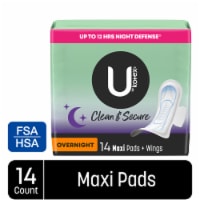 U by Kotex Clean & Secure Overnight Maxi Pads