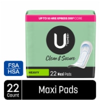 U by Kotex Clean & Secure Maxi Pads Regular Absorbency, 24 count - Jay C  Food Stores