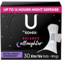 U by Kotex®  Overnight Pads Ultra Thin Extra Heavy Unscented Perspective: Main