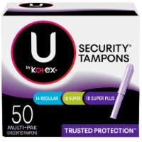 U by Kotex Regular Super & Super Plus Security Unscented Tampons Multipack Perspective: Main