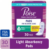 Poise Incontinence Pads for Women & Postpartum Incontinence Pads 3 Drop Light Regular Length Pads