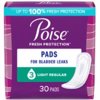 Poise Incontinence Pads for Women & Postpartum Incontinence Pads 3 Drop Light Regular Length Pads