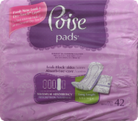 Poise Maximum Absorbency Long Pads Perspective: front