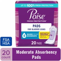 Poise Incontinence Pads for Women & Postpartum Incontinence Pads 4 Drop Moderate Regular Length Pads