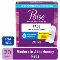 Poise Incontinence Pads for Women & Postpartum Incontinence Pads 4 Drop Moderate Regular Length Pads