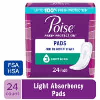 Poise Incontinence Pads for Women & Postpartum Incontinence Pads 3 Drop Light Long Length Pads