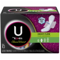 U by Kotex CleanWear Heavy Flow Unscented Ultra Thin Pads with Wings Perspective: Main
