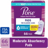 Poise Incontinence Pads for Women & Postpartum Incontinence Pads 4 Drop Moderate Regular Length Pads