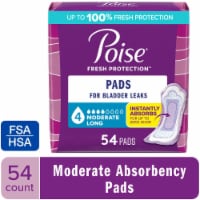 Poise Incontinence Pads for Women & Postpartum Incontinence Pads 4 Drop Moderate Long Length Pads