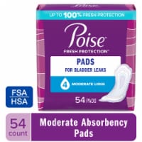 Poise Incontinence Pads for Women & Postpartum Incontinence Pads 4 Drop Moderate Long Length Pads
