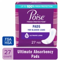 Poise Incontinence Pads for Women & Postpartum Incontinence Pads 6 Drop Ultimate Long Length Pads