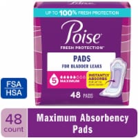 Poise Incontinence Pads for Women & Postpartum Incontinence Pads 5 Drop Maximum Regular Length Pads