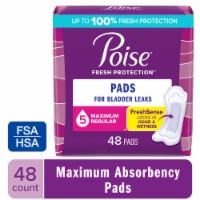 Poise Incontinence Pads for Women & Postpartum Incontinence Pads 5 Drop Maximum Regular Length Pads