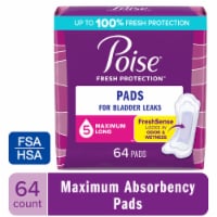 Poise Incontinence Pads for Women & Postpartum Incontinence Pads 5 Drop Maximum Long Length Pads