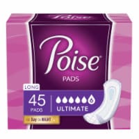 Poise Incontinence Pads for Women & Postpartum Incontinence Pads 6 Drop  Ultimate Long Length Pads, 45 count - Harris Teeter