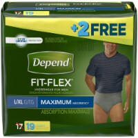 Depend Fit-Flex For Men Large/Extra Large Maximum Absorbency Incontinence Underwear Perspective: Main