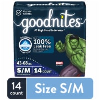 Goodnites Boys' Nighttime Bedwetting Underwear Size S/M (43-68 lbs)