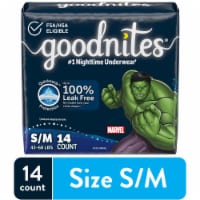 Goodnites Boys' Nighttime Bedwetting Underwear Size S/M (43-68 lbs)