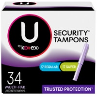 U by Kotex® Security® Regular & Super Unscented Tampons Perspective: Main