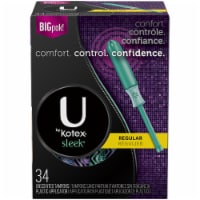 U by Kotex Regular Absorbency Unscented Sleek Tampons Perspective: Main
