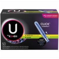 U by Kotex Click Compact Regular & Super Unscented Tampon Multipack Perspective: Main