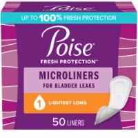 Poise Daily Microliners Incontinence Panty Liners 1 Drop Lightest Long Pantiliners