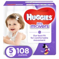 Huggies Little Movers Baby Diapers, Size 5 (27+ lbs) Perspective: Main